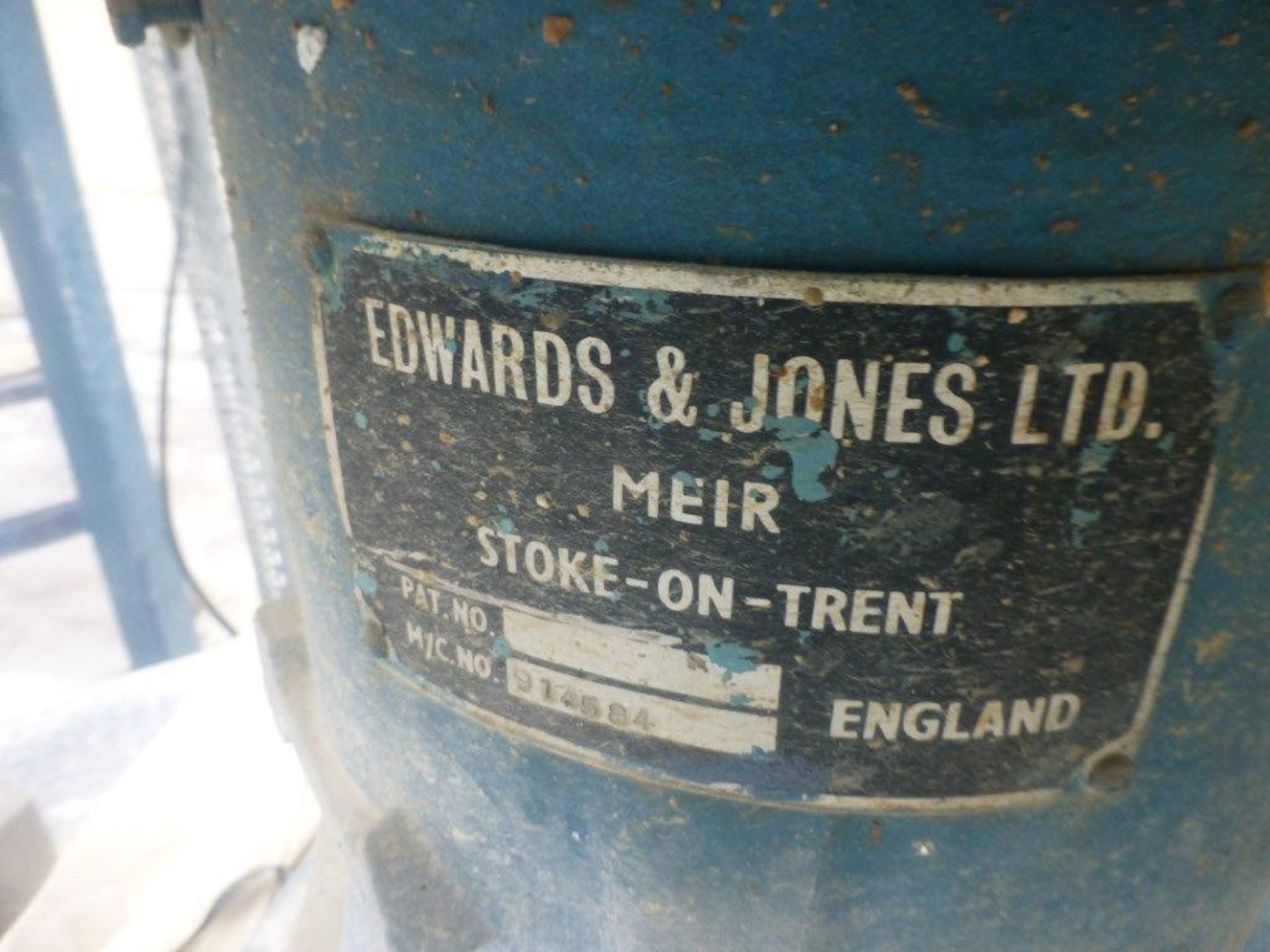 Edwards & Jones Virgin clay blunger, serial No 914584 with switch control unit (partially - Image 4 of 5