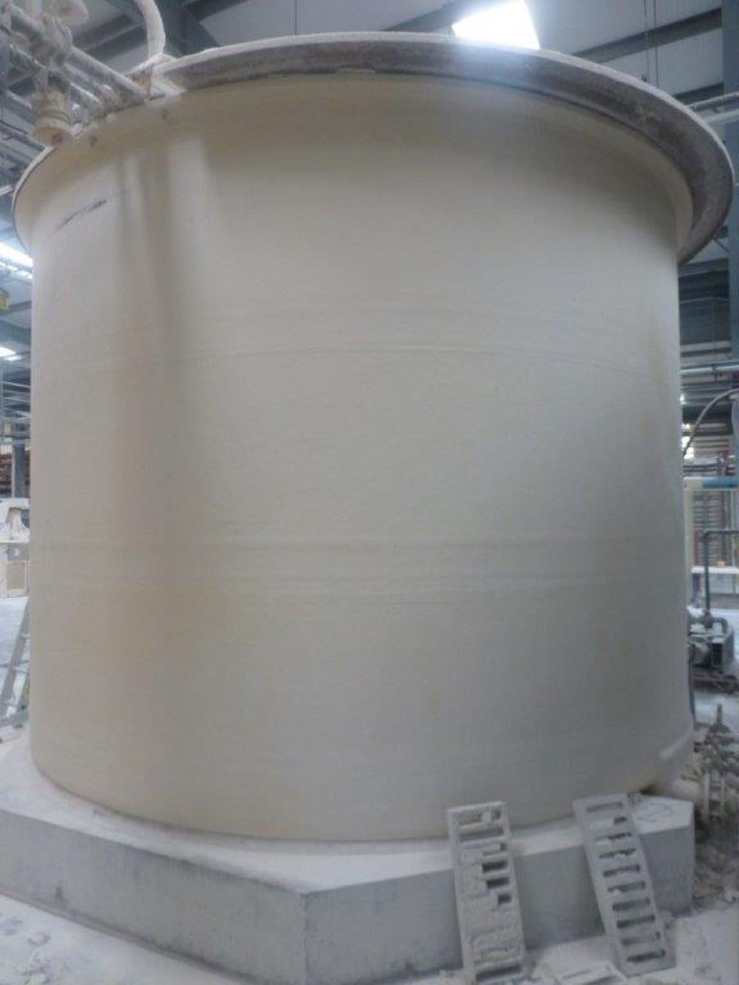 Northern Plastics 24m GRP storage tank with agitator, plant No SHA2-VIT PRESS TANK 1 with piping - Image 2 of 3
