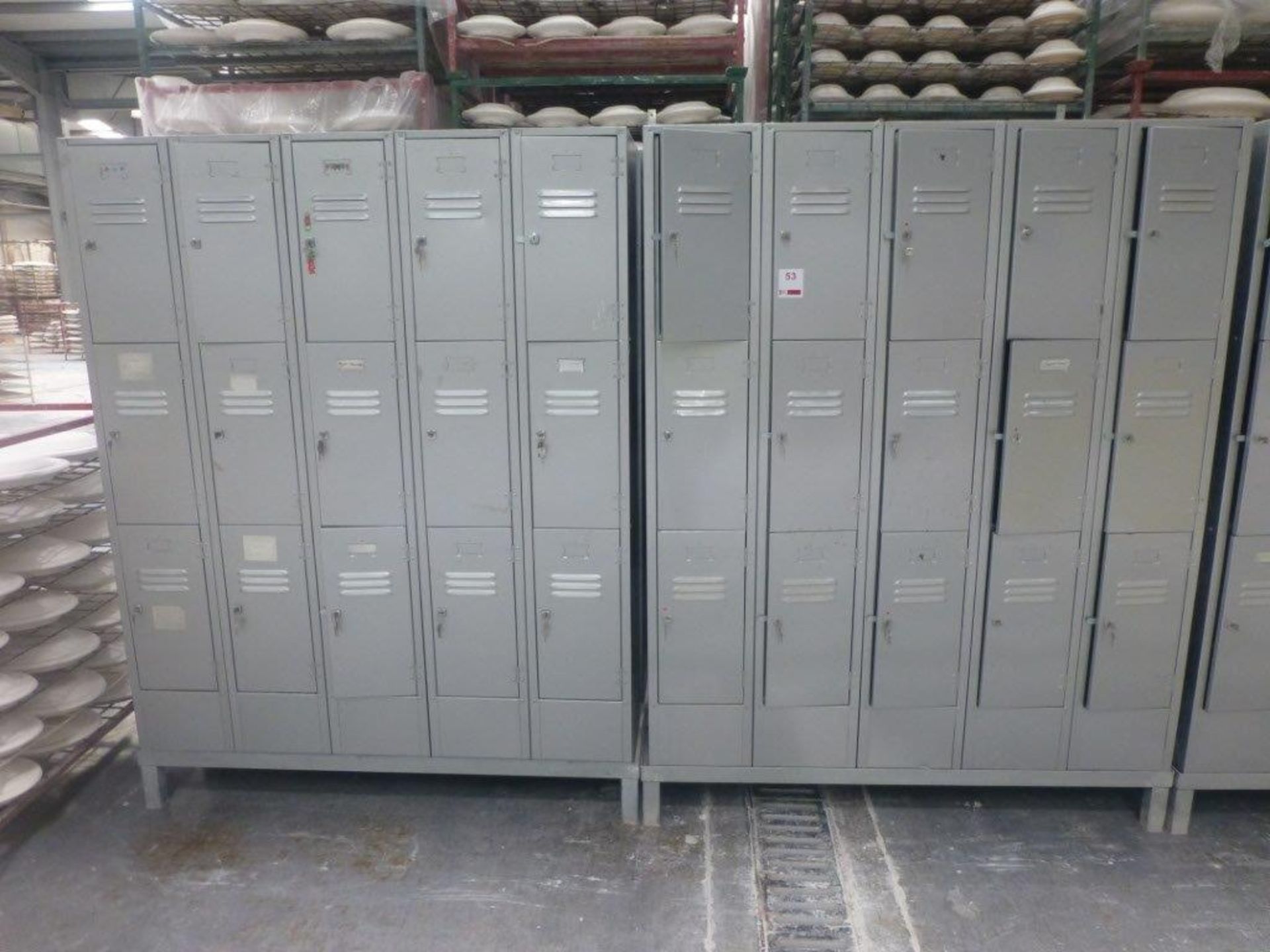 30 three compartment steel personnel locker units