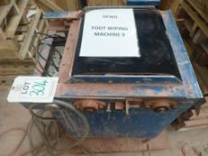 14" x 14" horizontal belt foot wiper, Plant No GFW9 Foot Wiping Machine 9