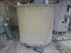 Pebblevale 1600mm dia x 1500mm high GRP mixing tank, serial No 3209 with motorised agitator, Plant