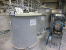 Small Machine Best Glaze Mixing comprising 1600mm dia x 1800mm high GRP mixing tank with motorised