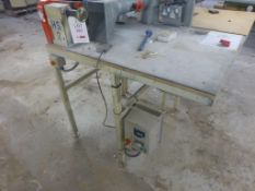 Co-Bam single ended bench mounted cutter Plant No GWHS2 with 800mm x 110mm x 950mm steel framed