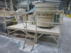 SWG Vibro Screen D98LD, 1060mm diameter vibratory sieve with vibratory feeder and 3m x 1.4m steel