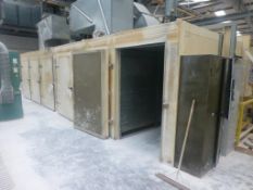 6 bay gas fired mould drying unit with 2 gas burner units, 2 fanned flues to roof, 2 control