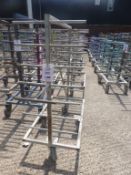 10 x 6 tier steel fabricated 4 wheel ware trolleys, 1200mm x 610mm x 1560mm