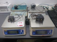 2 AE Adam QBW-3000 digital benchtop scales, 3000g x 1g and 2, EWE ADM3 digital benchtop scales