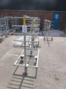 7 assorted multi-tier steel fabricated 4 wheel ware trolleys