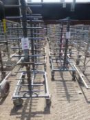 11 x 11 tier steel fabricated 4 wheel ware trolleys with suspended arms, 910 x 1170mm x 470mm x