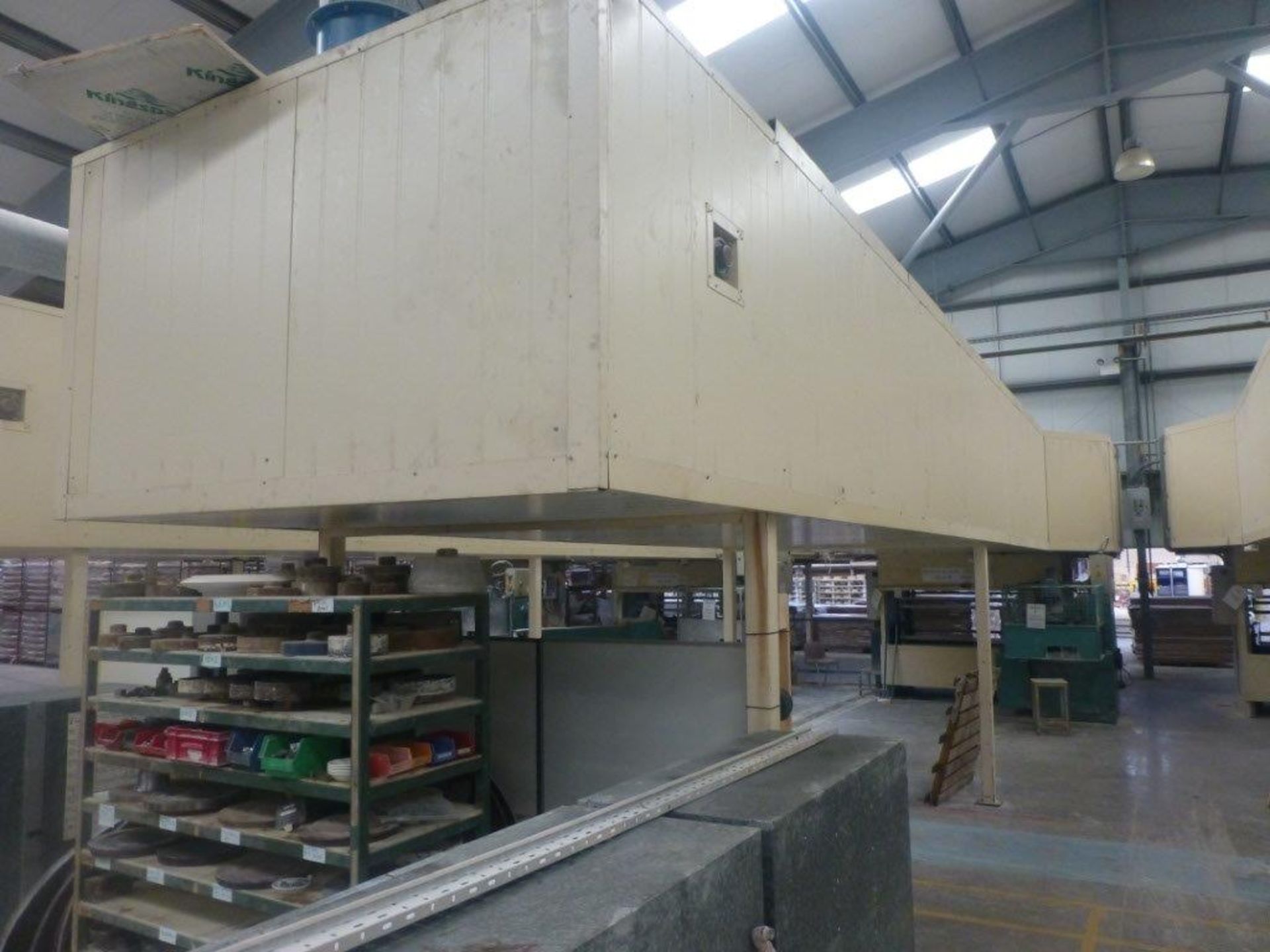 Global Drying Systems 51 shelf up and over gas fired dryer, Plant No UOD12, shelf width 2.1m,