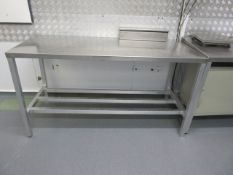 5 ft. stainless steel table c/w stainless steel film dispenser