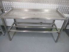 5 ft. stainless steel washing tray/ table