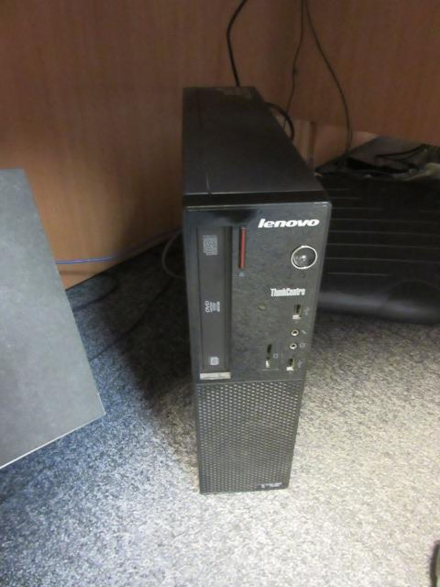 Lenovo Think Centre desktop computer with flat screen monitor, keyboard and mouse - Image 2 of 2