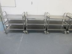 3 stainless steel trolleys