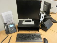 Lenovo Think Centre desktop computer with flat screen monitor, keyboard and mouse