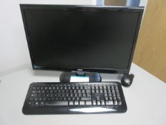 Lenovo desktop computer with flat screen monitor, keyboard and mouse