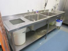 Twin stainless steel washing station c/w hose tap