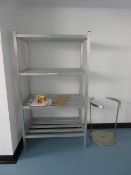 Unitech 3 ft. stainless steel rack and a waste stand