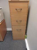 2 light oak 4-drawer filing cabinets