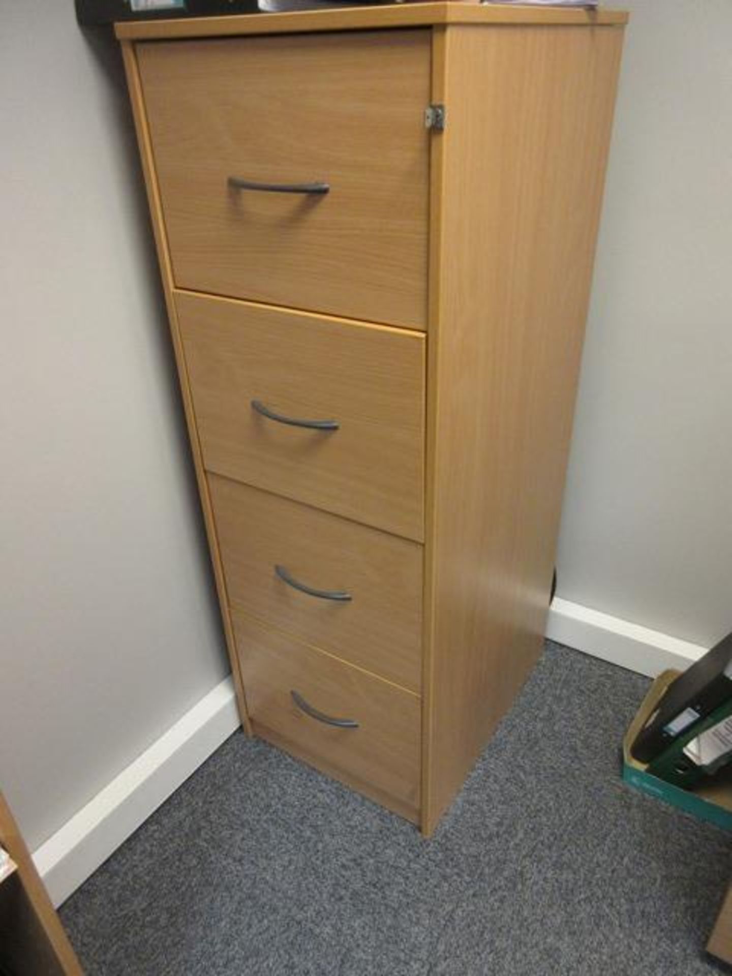 2 light oak 4-drawer filing cabinets - Image 2 of 2