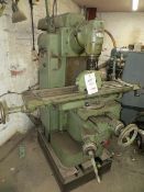 Bharat Fritz Werner horizontal milling machine type 15321 1000mm bed siez s/n624 *3 phase plug. *NB: