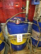 Mobile oil drum dispensing system c/w LU meter, pneumatic pump & battery operated digital