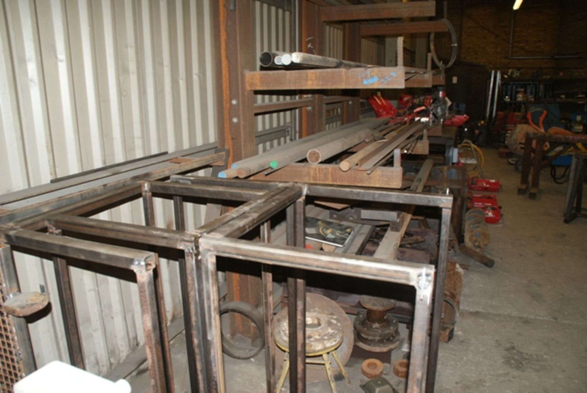 Quantity of steel stock to include box, tube, angle & plate c/w two cantilever racks as lotted - Image 4 of 5