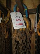 Two sets of 2 leg lifting chains c/w attachments as lotted (LOLER certified until 01/02/2020