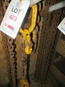 Two sets of single leg lifting chains c/w shorteners as lotted (LOLER certified until