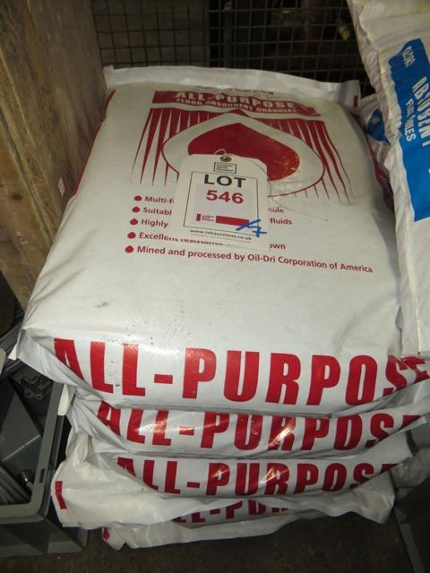 Seven bags of oil dri all purpose floor absorbent granules