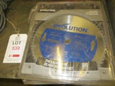 Three Evolution 14" steel saw blades