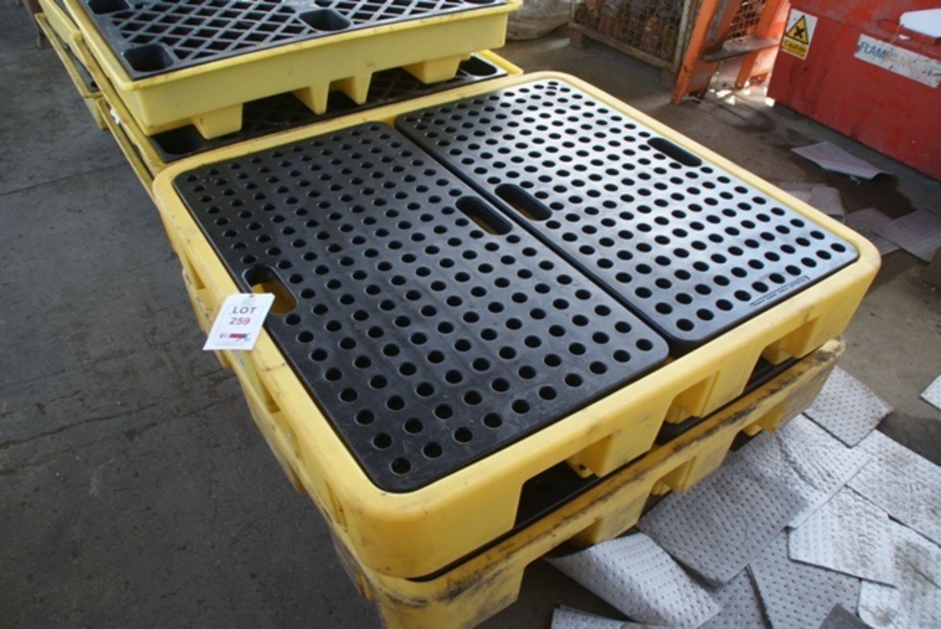 Two 4 drum spill containment pallets