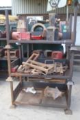 Three stillages comprising various drive plates & auger plates