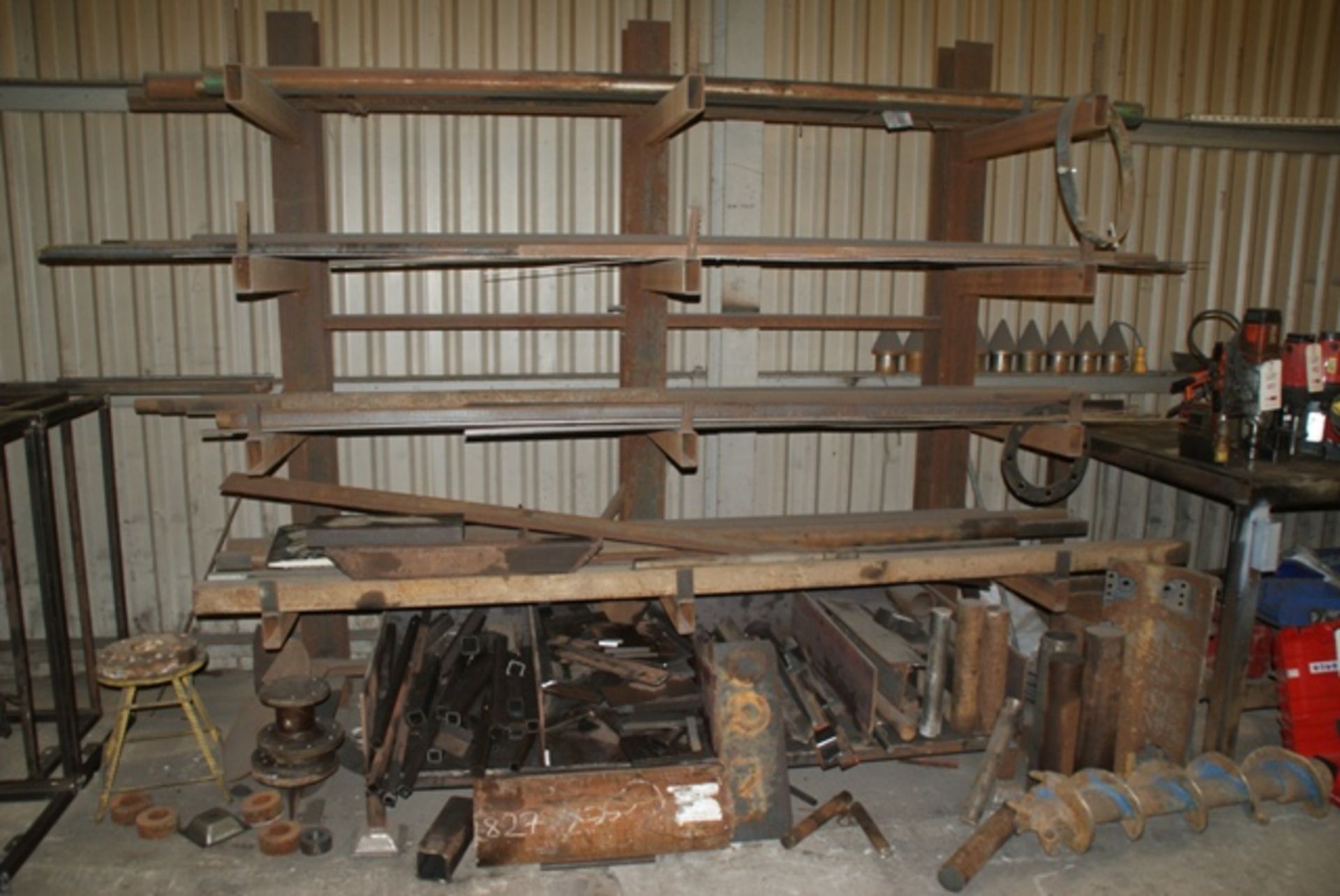 Quantity of steel stock to include box, tube, angle & plate c/w two cantilever racks as lotted - Image 5 of 5