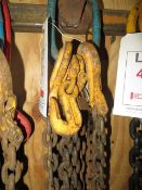 Two sets of 2 leg lifting chains c/w attachments as lotted (LOLER certified until 01/02/2020