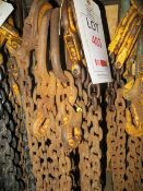 Three sets of 4 leg lifting chains c/w safety hook & shorteners as lotted (LOLER certified until