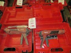 Two Hilti HDM 330 resin guns c/w case