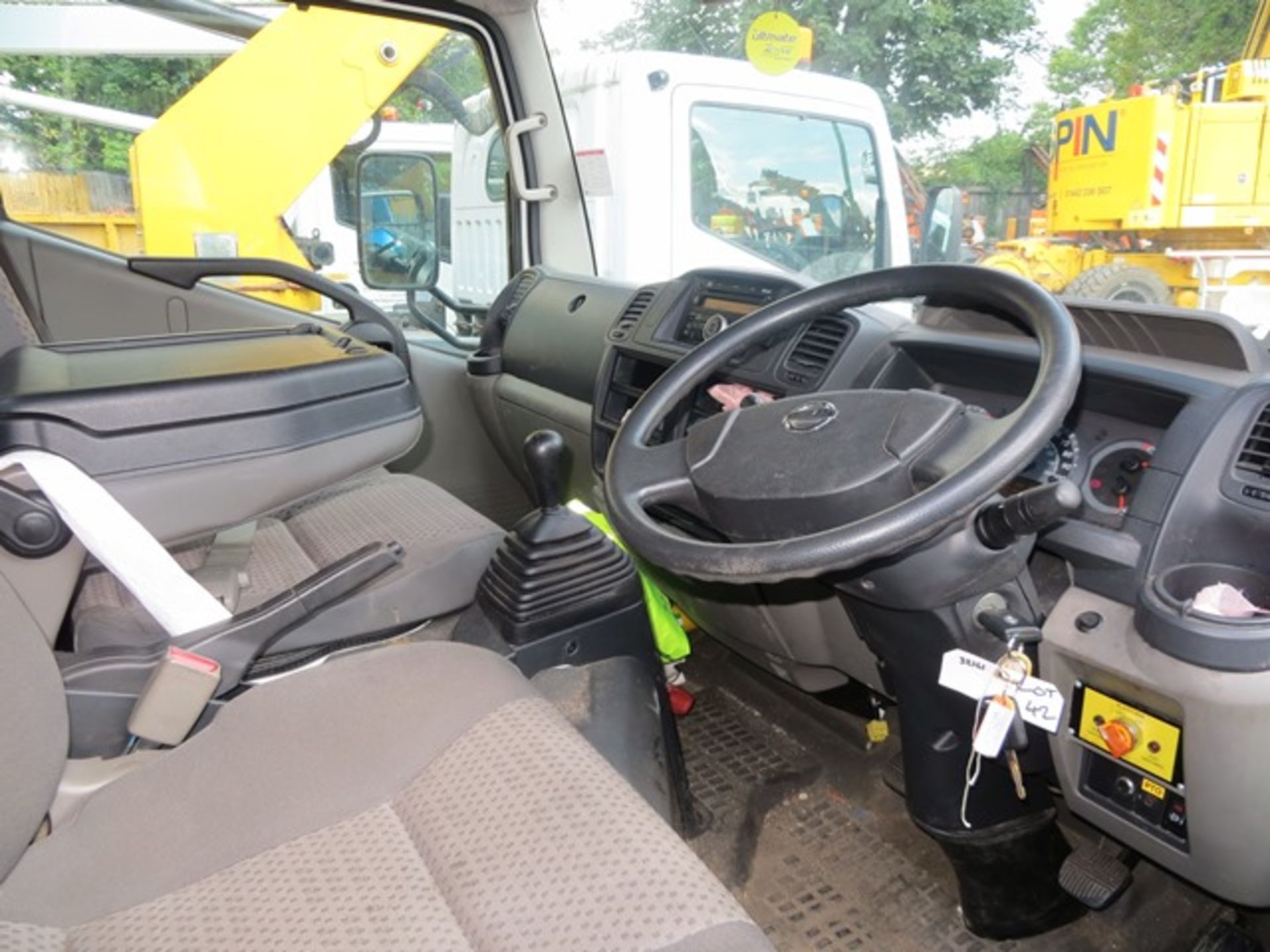 Nissan Cabstar 35.12 LWB flat bed lorry, Reg No YF13 XMK, 2488cc, DOR 18/06/2013, mileage 32161, c/w - Image 10 of 11