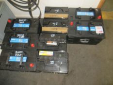 Nine various unused 12v batteries