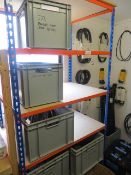 Slot together rack c/w assorted Movax cables as lotted