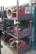 Three stillages comprising various drive heads & Movex heads