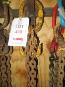 Two sets of 2 leg lifting chains c/w attachments as lotted (LOLER certified until 01/02/2020
