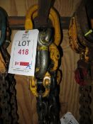 Two sets of single leg heavy duty lifting chains as lotted (LOLER certified until 01/02/2020