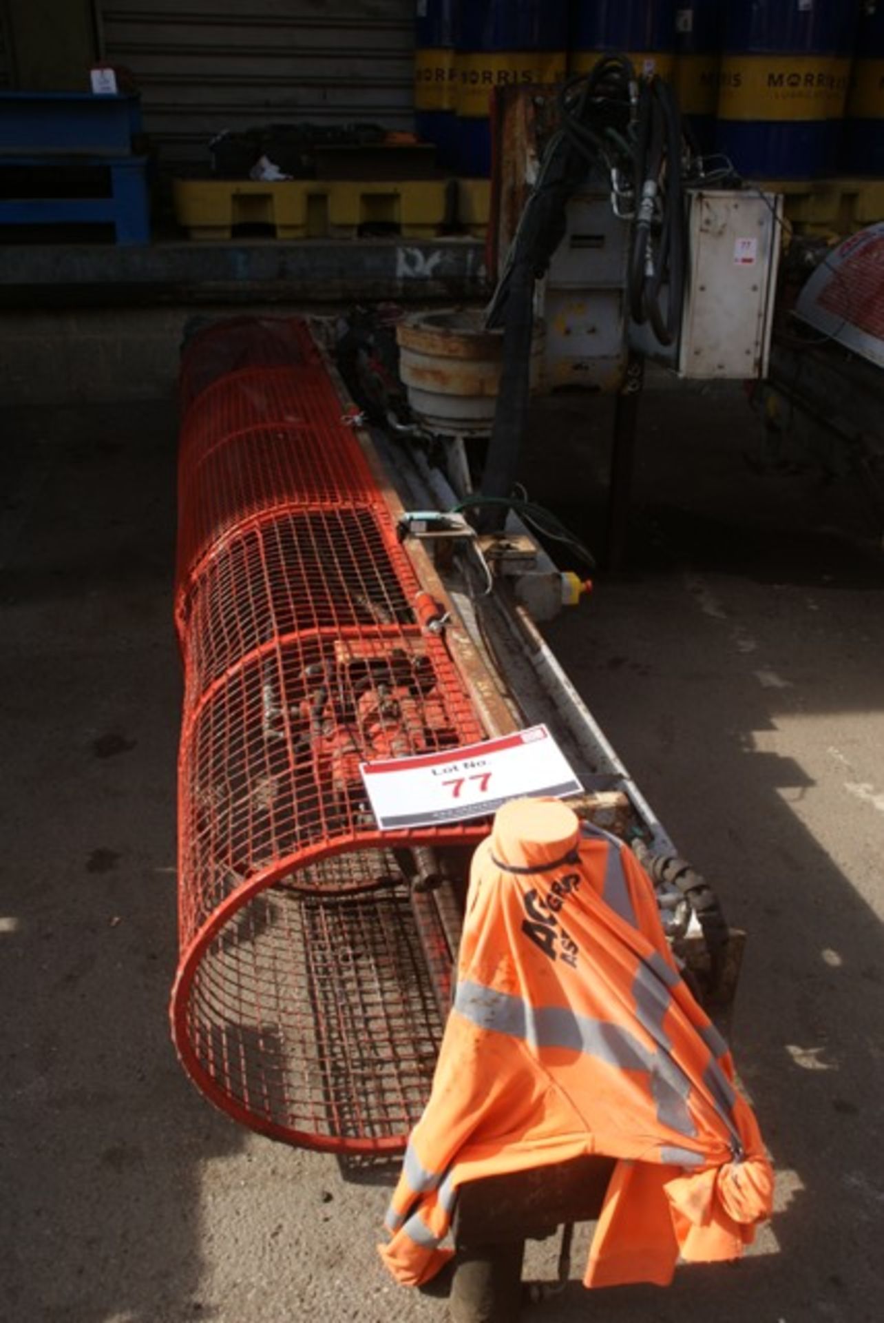 TEI drill mast and rock drill s/n HCF12100903. Local Number TEI02 with controls & remote unit