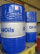 Two unused Q8 Heller 46 208 litre oil drums