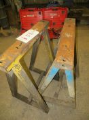 Two metal fabricated trestles W600mm x Height 800mm