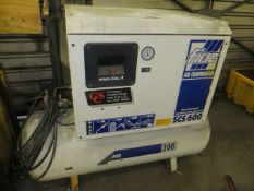 FIAC SCS600 soundproof compressor system mounted on horizontal 300 litre receiver (2007) s/n