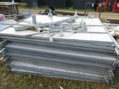 Approx 30 Barrier Fencing Panels L 2200mm x W 1800mm c/w 31 Footing Blocks