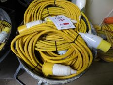 Bin Containing Quantity of Heavy Duty 110v Extension Leads