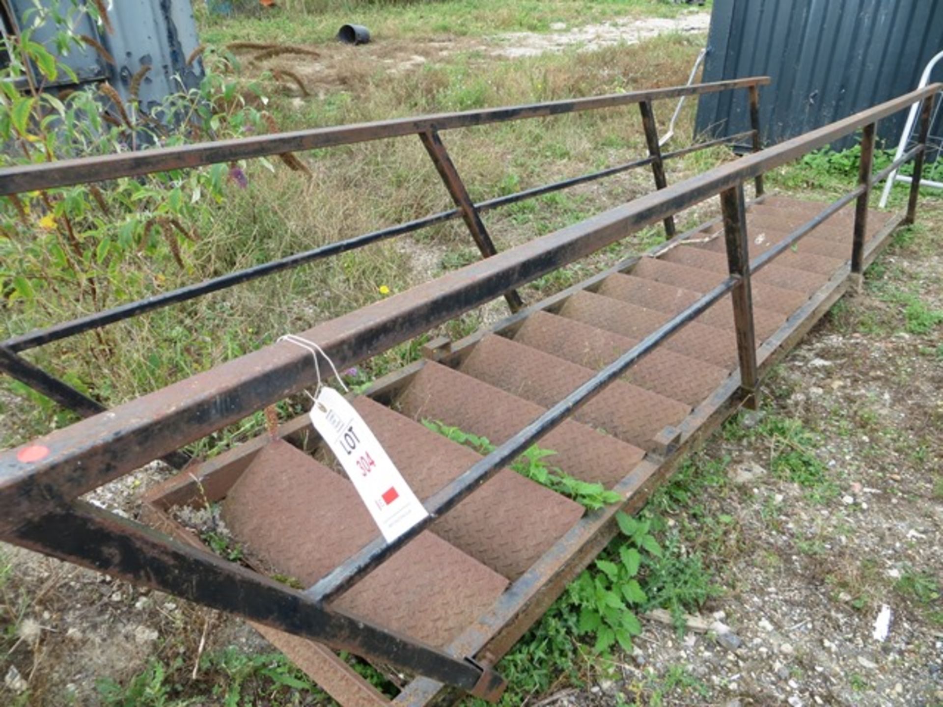 Set of Steel Fabricated Access Steps for Double Stacked Container Access 14 Tread Length 4800mm